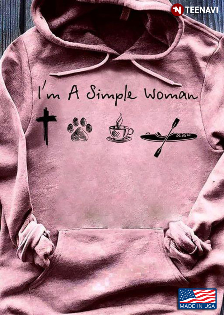 I'm A Simple Woman Jesus Dog Coffee Kayaking