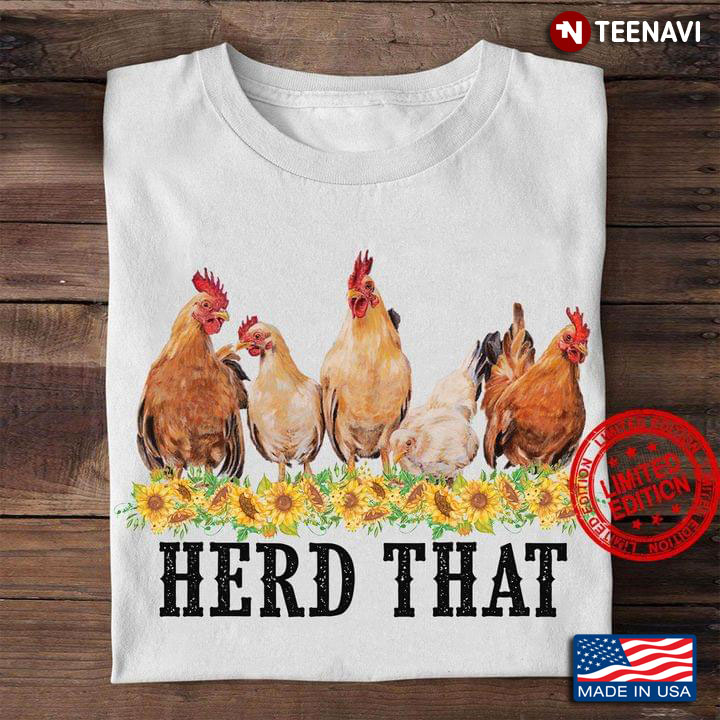 Herd That Five Chickens And Sunflowers
