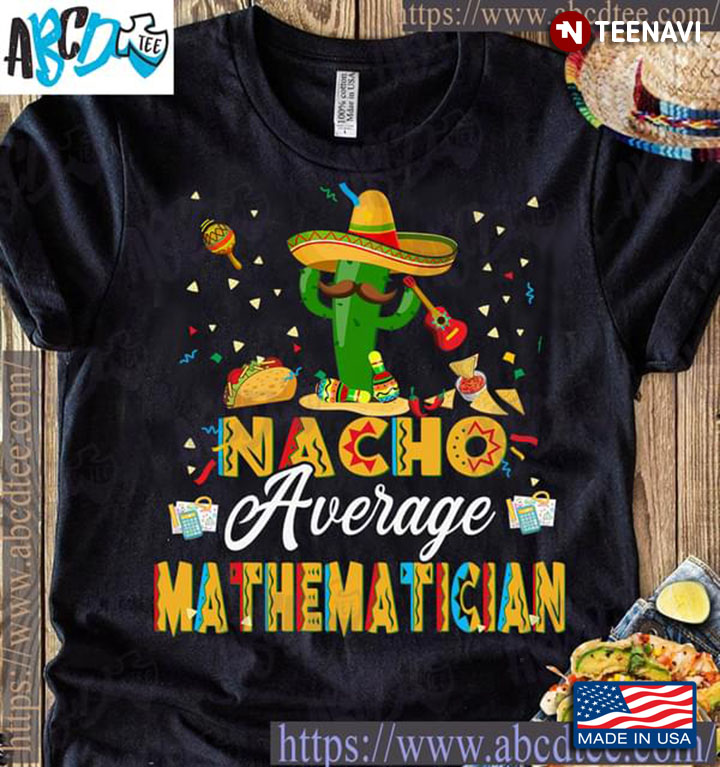 Nacho Average Mathematician Cactus With Hat And Guitar
