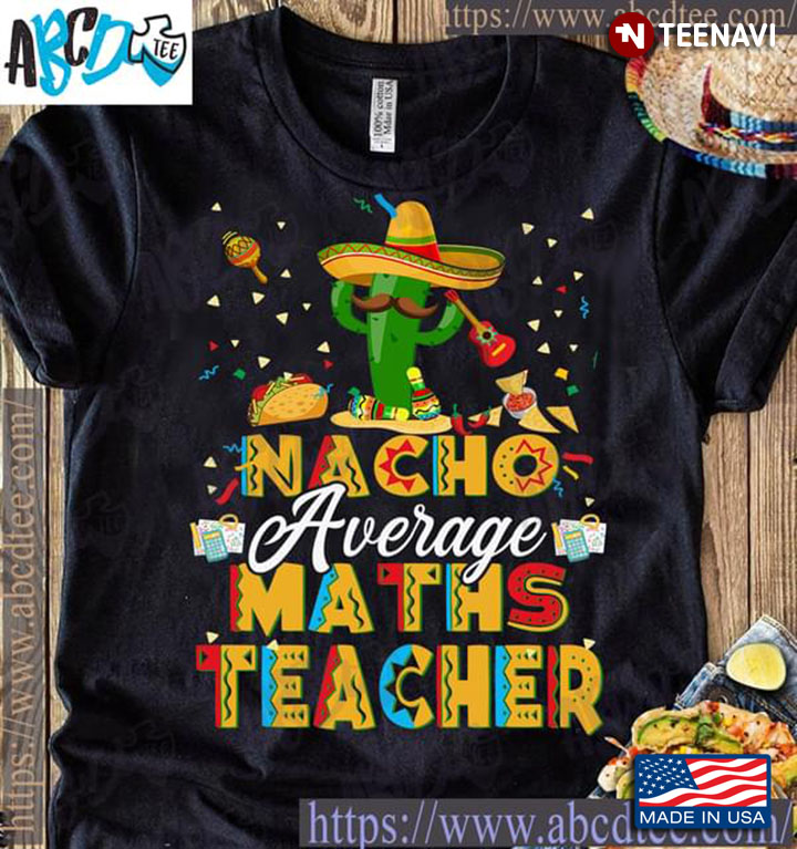 Nacho Average Maths Teacher Cactus With Hat And Guitar