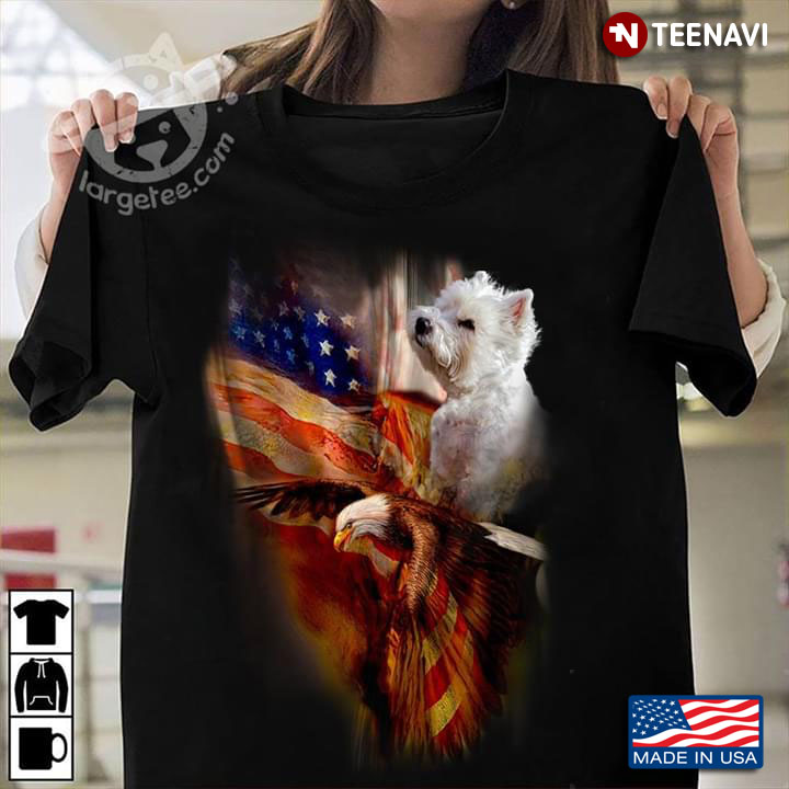 West Highland White Terrier Eagle And American Flag
