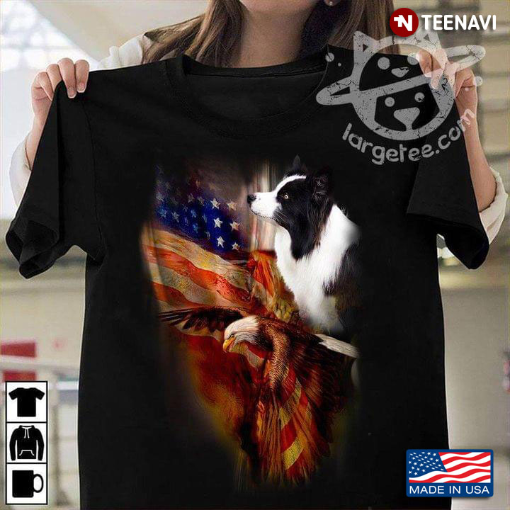 Karelian Bear Dog Eagle And American Flag