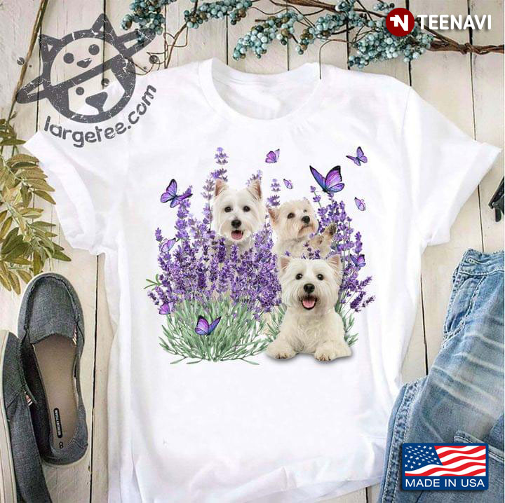 West Highland White Terrier Butterflies And Lavender