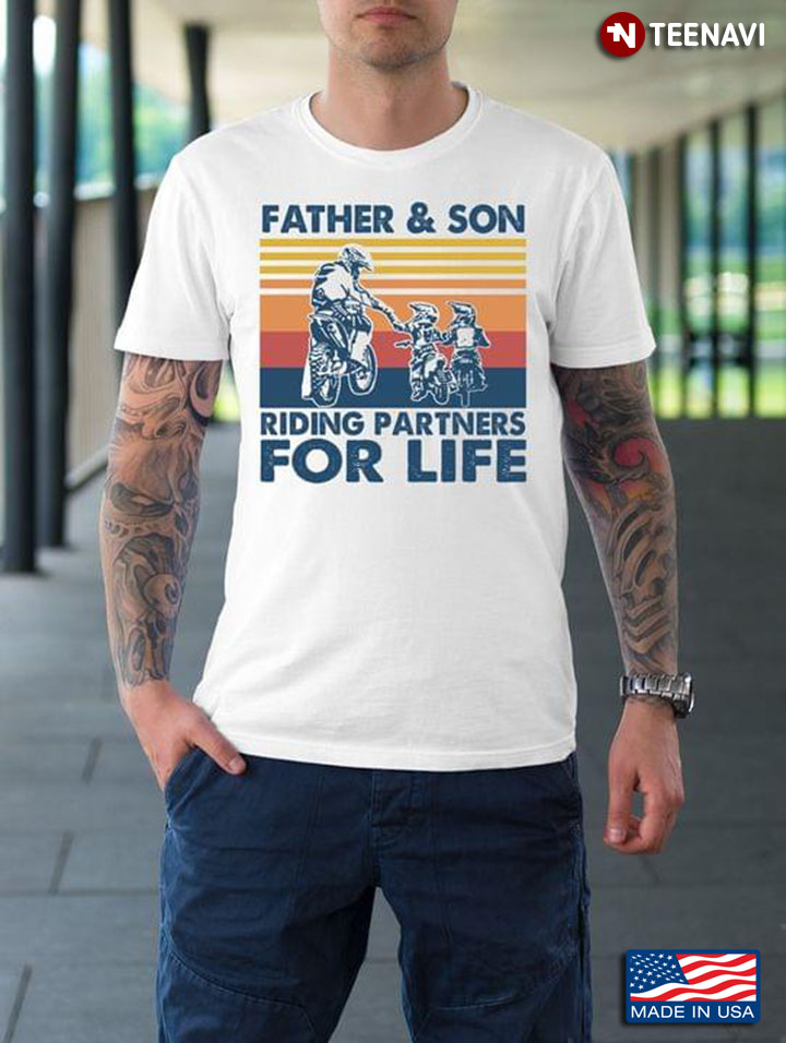 Father And Son Riding Partners For Life Vintage