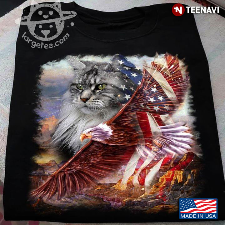 Maine Coon Eagle And American Flag
