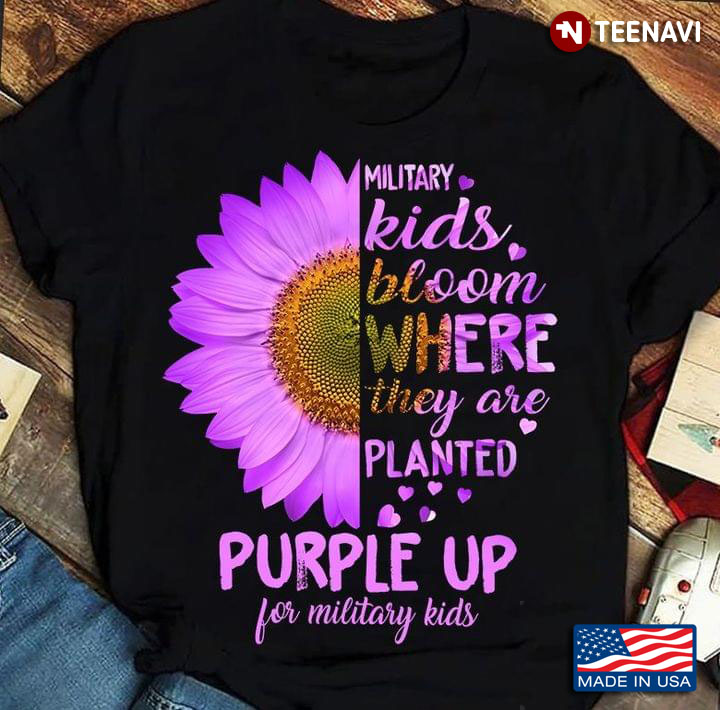 Military Kids Bloom Where They Are Planted Purple Up For Military Kids Sunflower