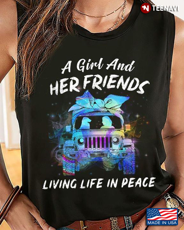 A Girl And Her Friends Living Life In Peace Girl And A Dog In Jeep