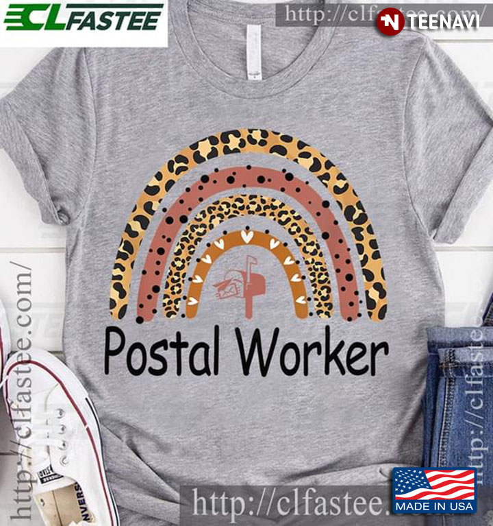 Postal Worker Mailbox Leopard Rainbow
