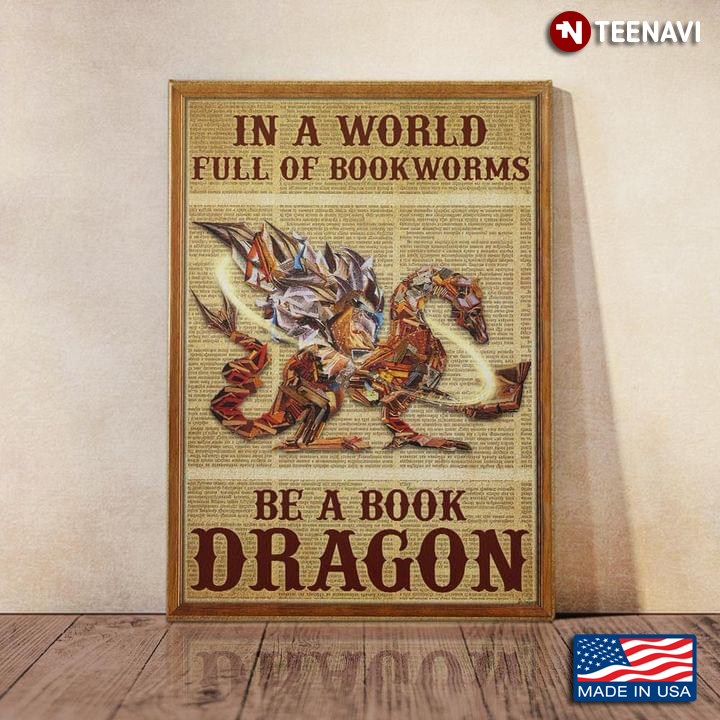 Vintage Book Page Theme In A World Full Of Bookworms Be A Book Dragon