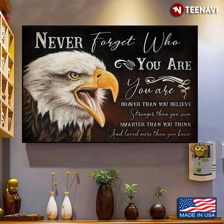 Vintage Eagle Never Forget Who You Are You Are Braver Than You Believe Stronger Than You Seem
