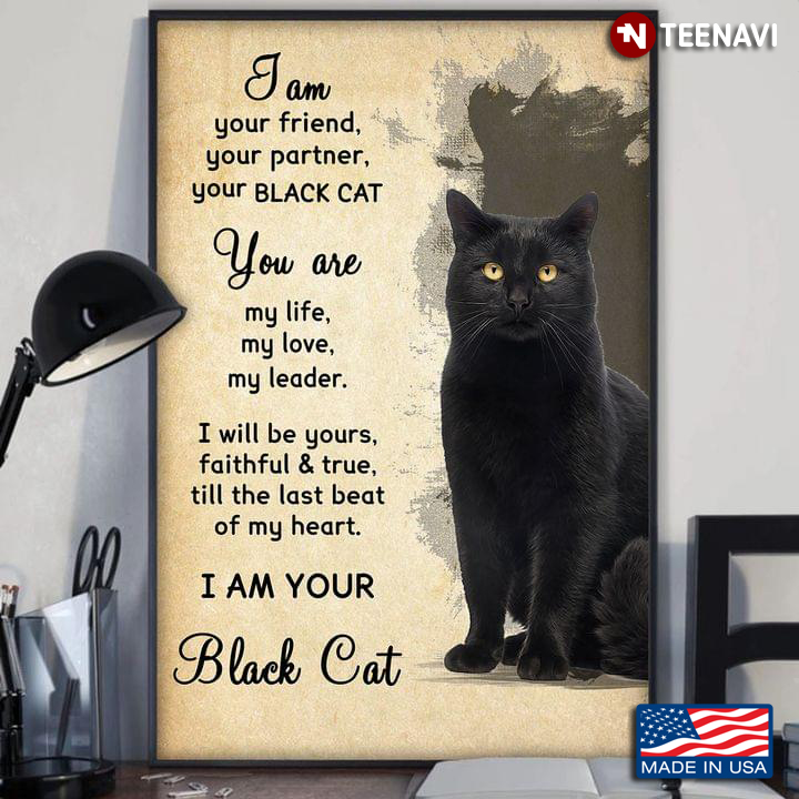 New Version Black Cat With Big Eyes I Am Your Friend, Your Partner, Your Black Cat