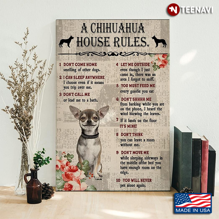 Vintage Floral Book Page Theme A Chihuahua House Rules