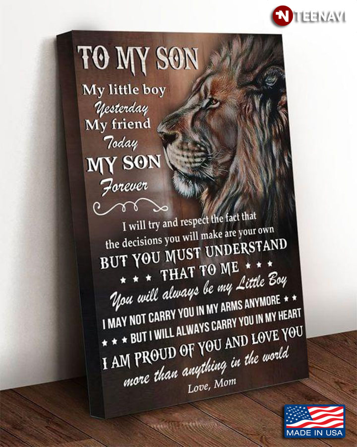 Vintage Lion Mom & Son To My Son My Little Boy Yesterday My Friend Today My Son Forever
