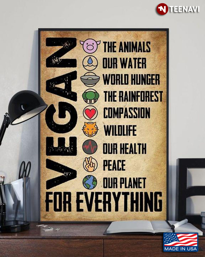 Vintage Vegan For Everything The Animals Our Water World Hunger The Rainforest Compassion