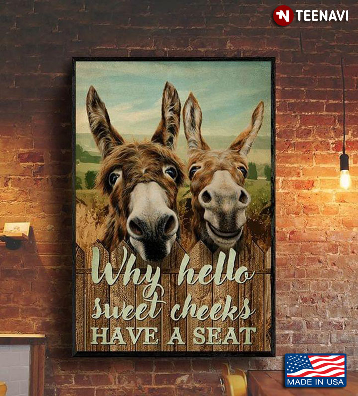 Vintage Donkey Couple On Farm Why Hello Sweet Cheeks Have A Seat