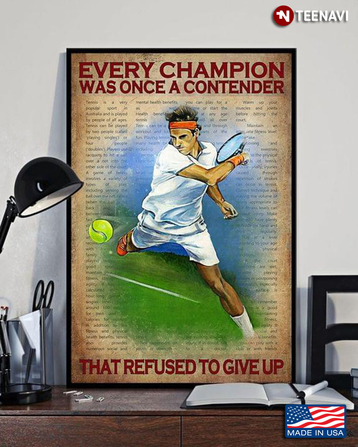 Book Page Theme Tennis Player Roger Federer Every Champion Was Once A Contender That Refused To Give Up