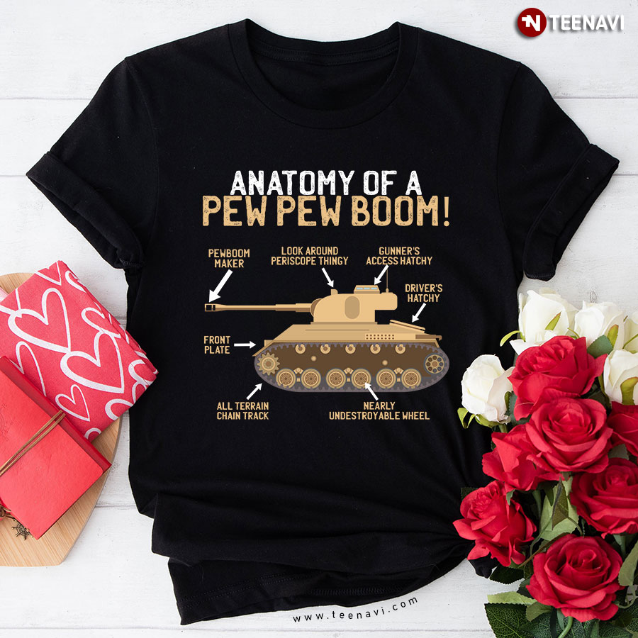 Anatomy Of A Pew Pew Boom Pew Boom Maker Look Around Periscope Thingy Gunners Access Hatchy T-Shirt