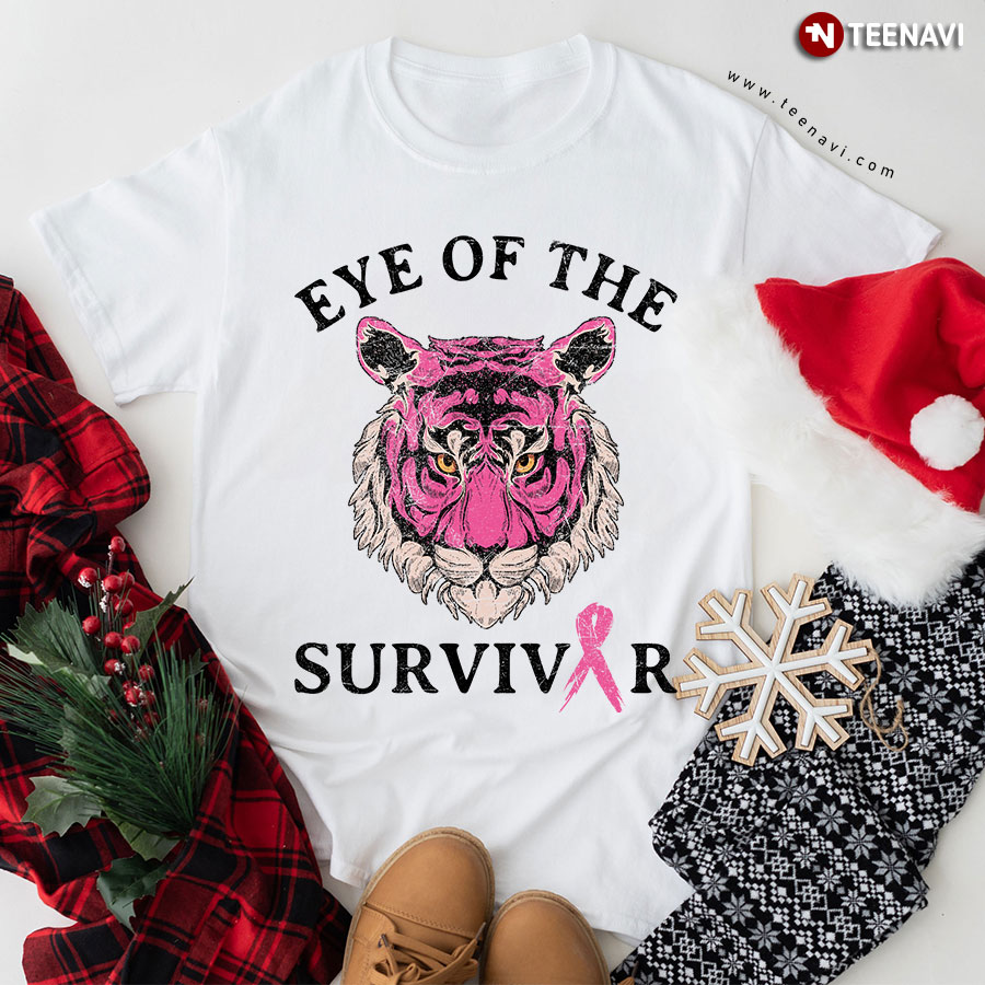 Eye To The Survivor Tiger Breast Cancer Awareness T-Shirt