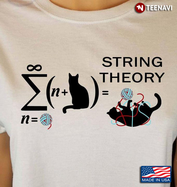 String Theory Funny Maths Cat Wool New Style
