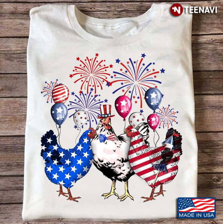 Chickens Balloons Fireworks Happy Independence Day