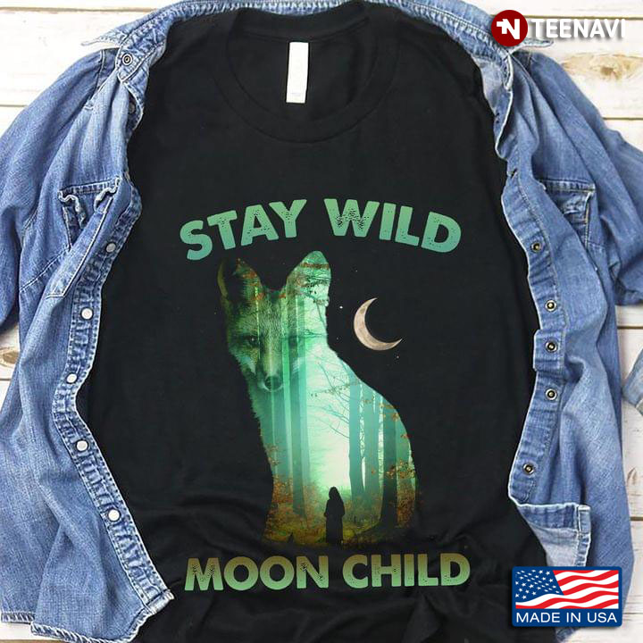 Fox Silhouette Jungle Stay Wild Moon Child