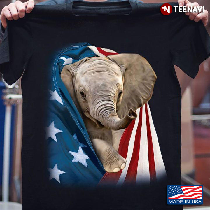 Elephant Wearing American Flag The 4th Of July