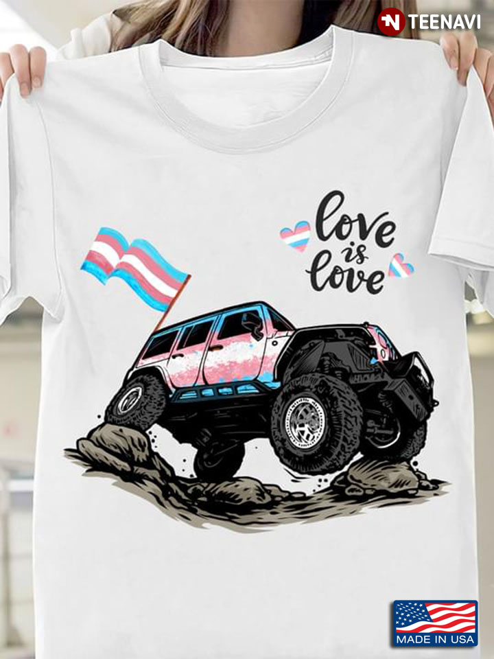 Love Is Love Transgender Flag Jeep