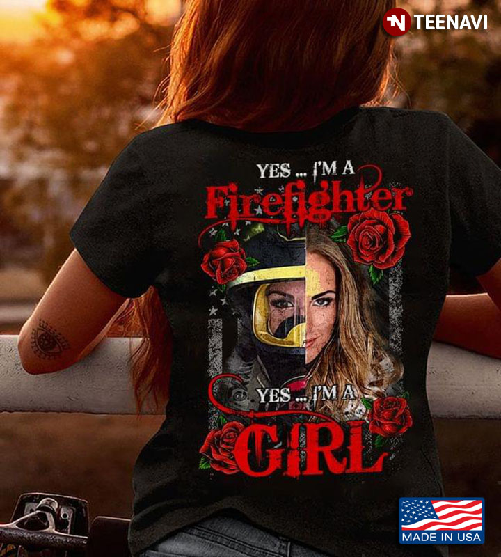 Yes I'm A Firefighter Yes I'm Girl Flower Flag