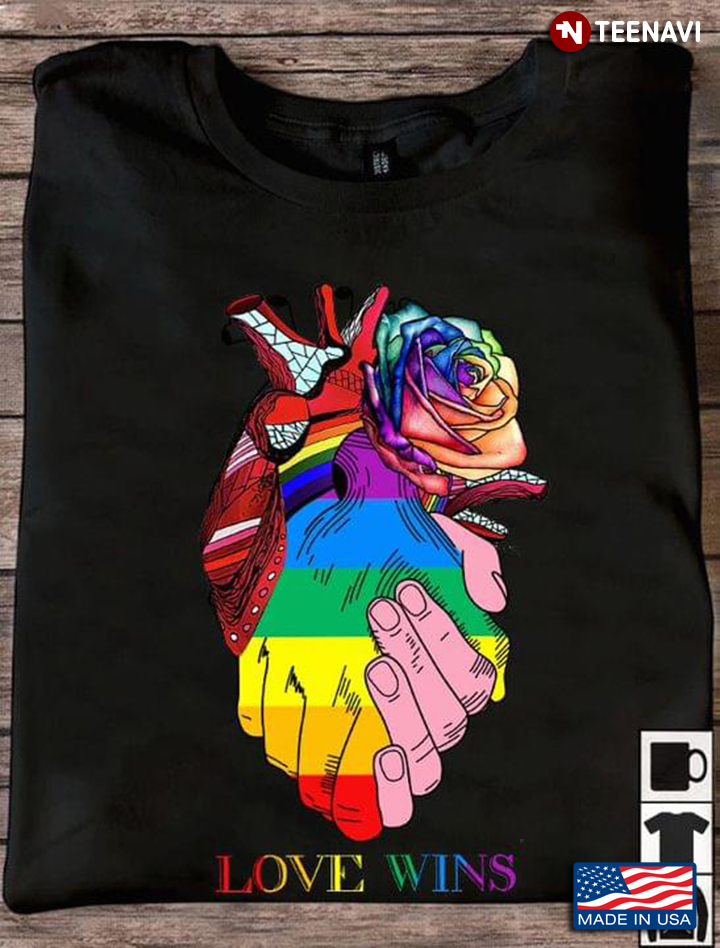 Hands Holding Rose Love Wins LGBT Pride