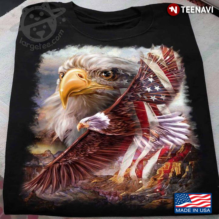 Eagles With American Flag