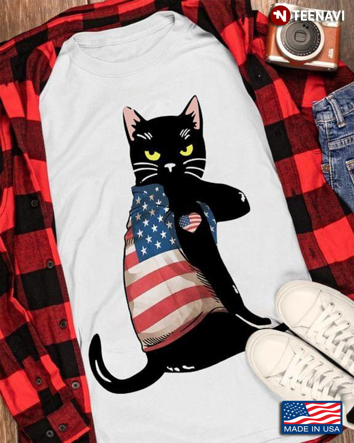 Black Cat Tattoos American Flag