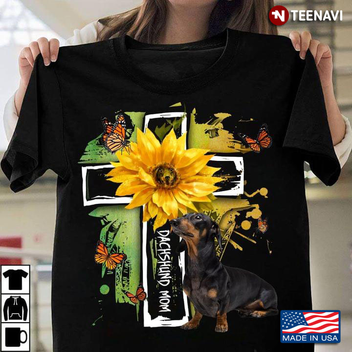 Dachshund Mom Jesus With Sunflower