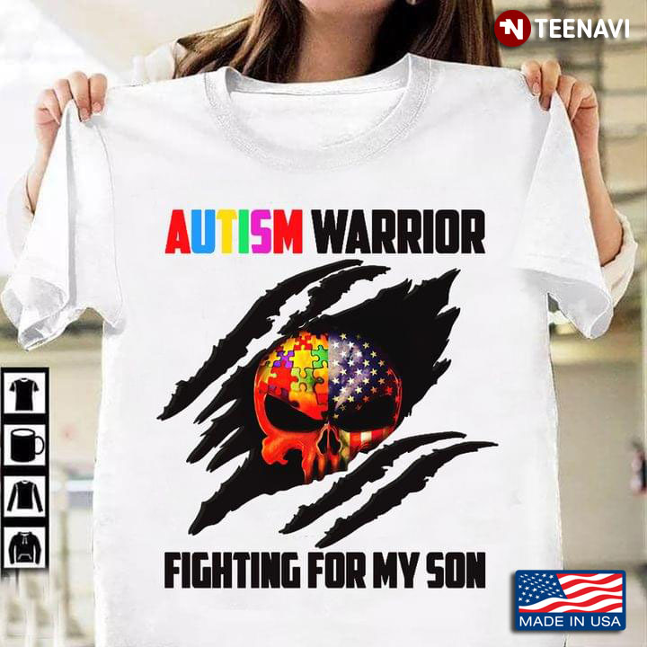 Skull Autism Warrior Fighting For My Son