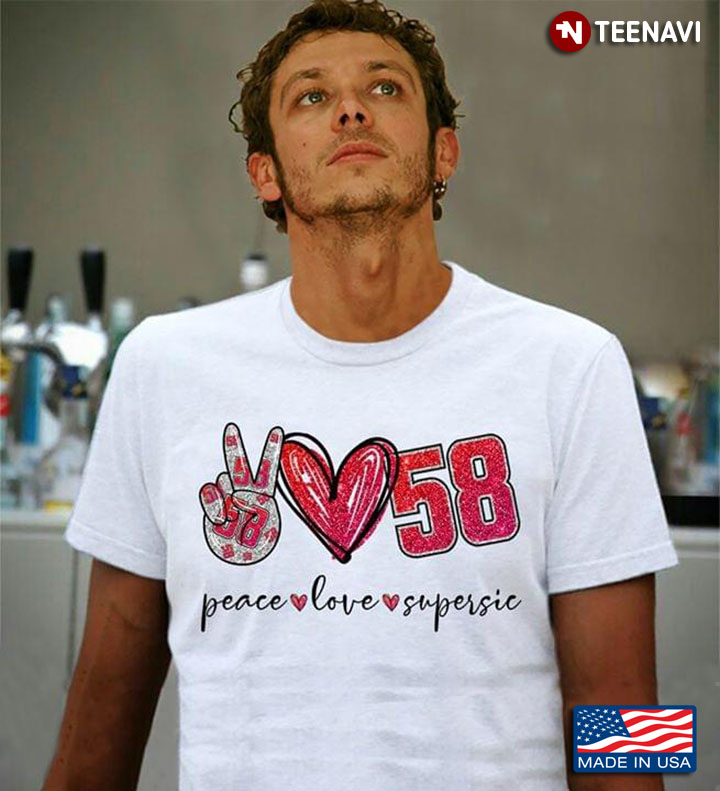 Peace Love Supersic Hand Heart 58