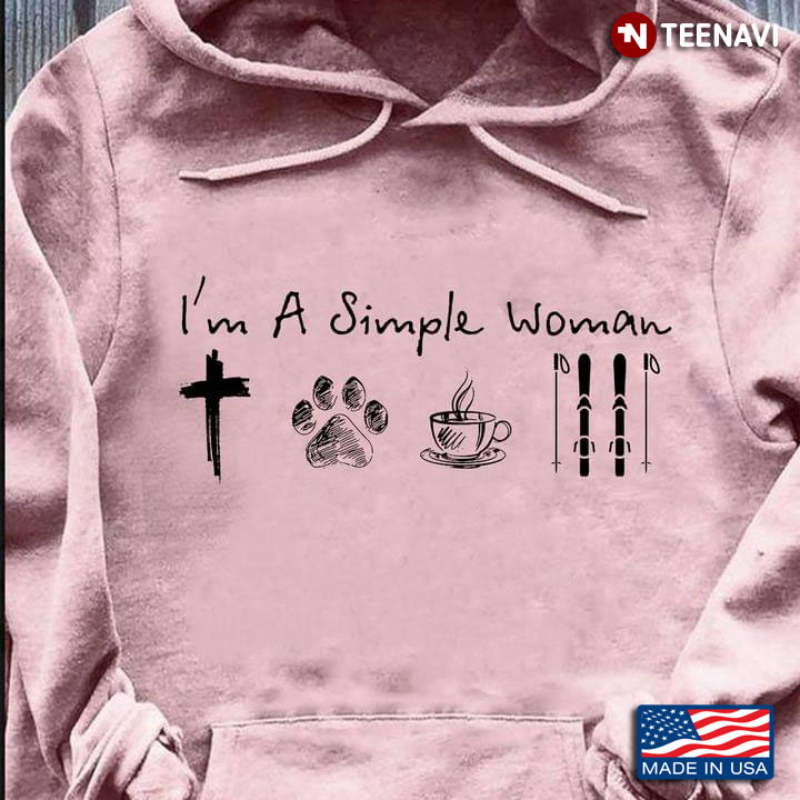I'm A Simple Woman I Love Jesus Dog Coffee And Skiing