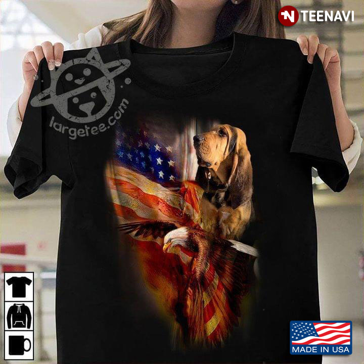 Bloodhound Eagle And American Flag