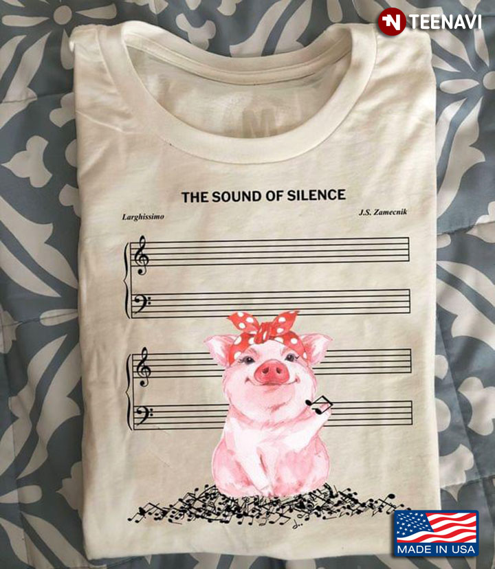 The Sound Of Silence Pig And Music Bar Line Without Music Notes