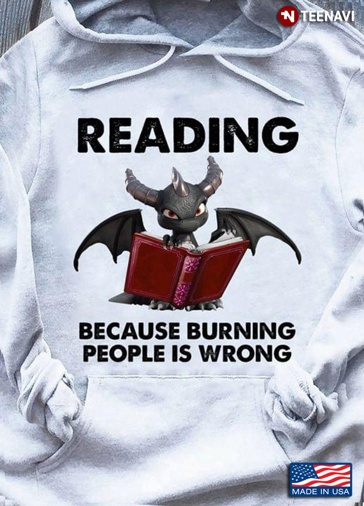 Dragon With Book Reading Because Burning People Is Wrong