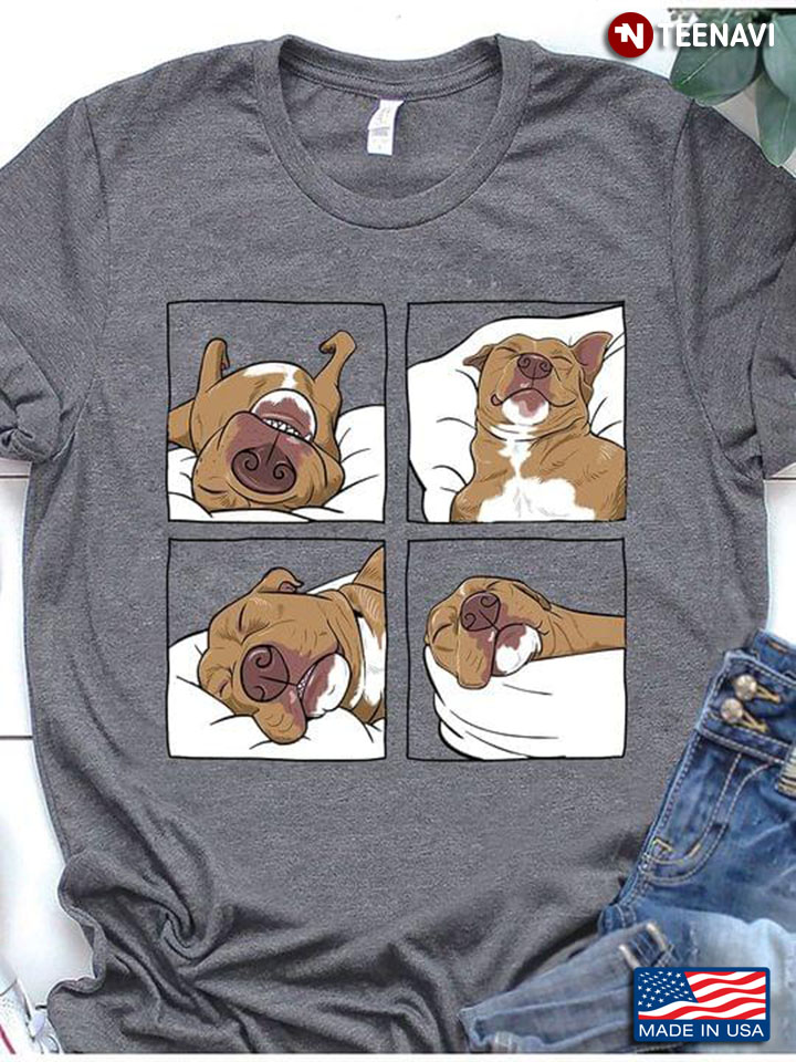 Pit Bull Dogs Are Sleeping