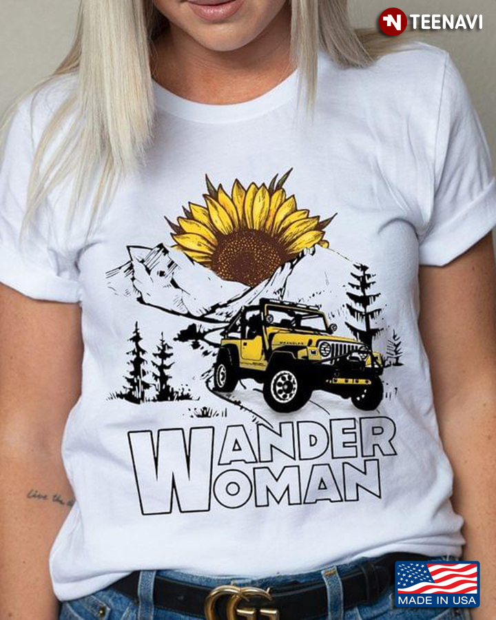 Wander Woman Jeep And Sunflower
