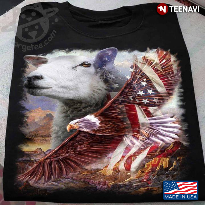 Sheep Eagle And American Flag