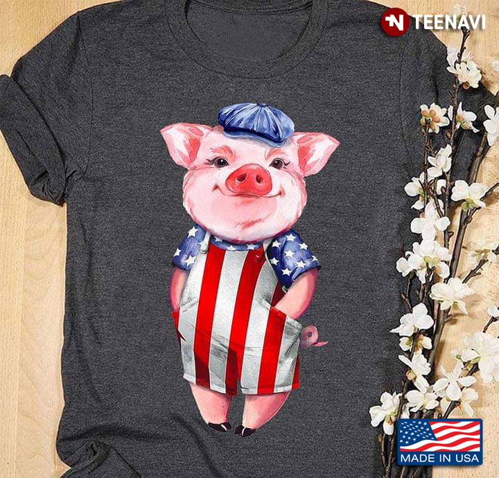 A Pig With Hat American Flag