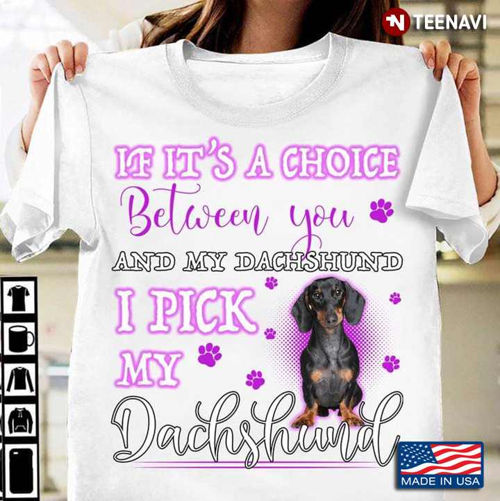 If It's A Choice Between You And My Dachshund I Pick My Dachshund