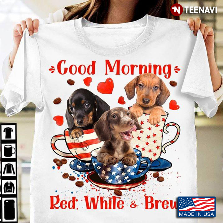 Dachshund Good Morning Red White And Brew