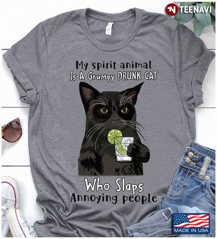 Black Cat My Spirit Animal Is A Grumpy Drunk Cat Who Slaps Annoying People