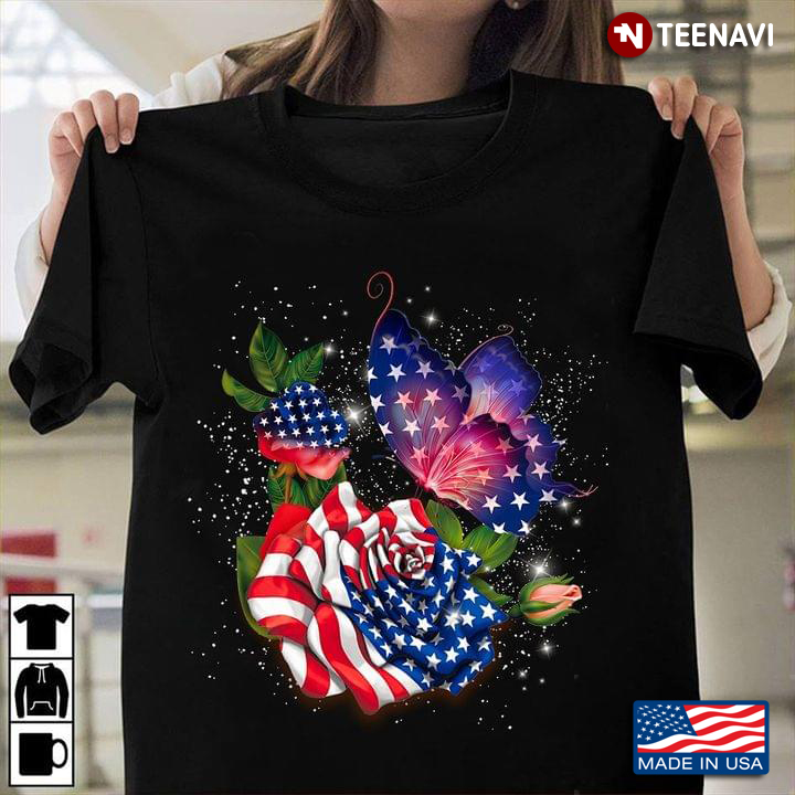 Butterfly Roses American Flag
