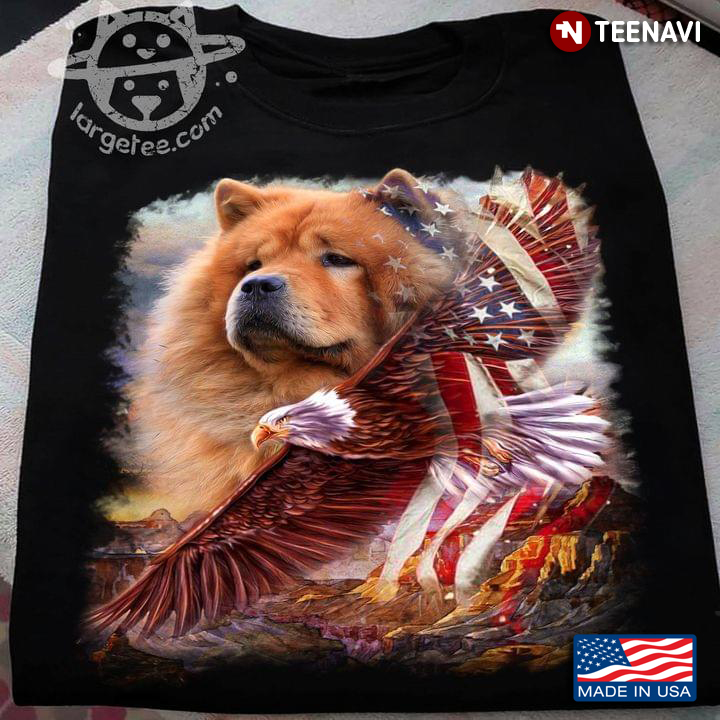Chow Chow Eagle And American Flag