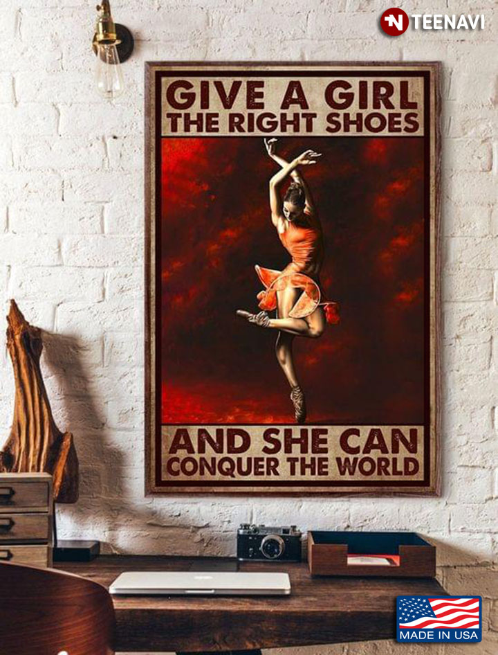 Vintage Red Theme Female Dancer Give A Girl The Right Shoes And She Can Conquer The World