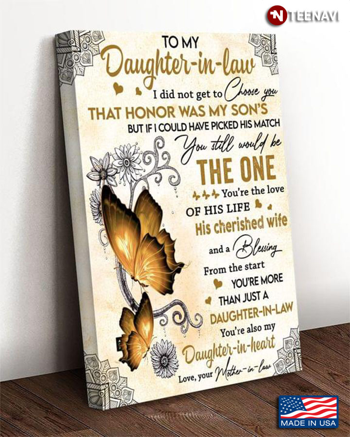 Vintage Flowers & Golden Butterflies To My Daughter-in-law I Did Not Get To Choose You That Honor Was My Son's