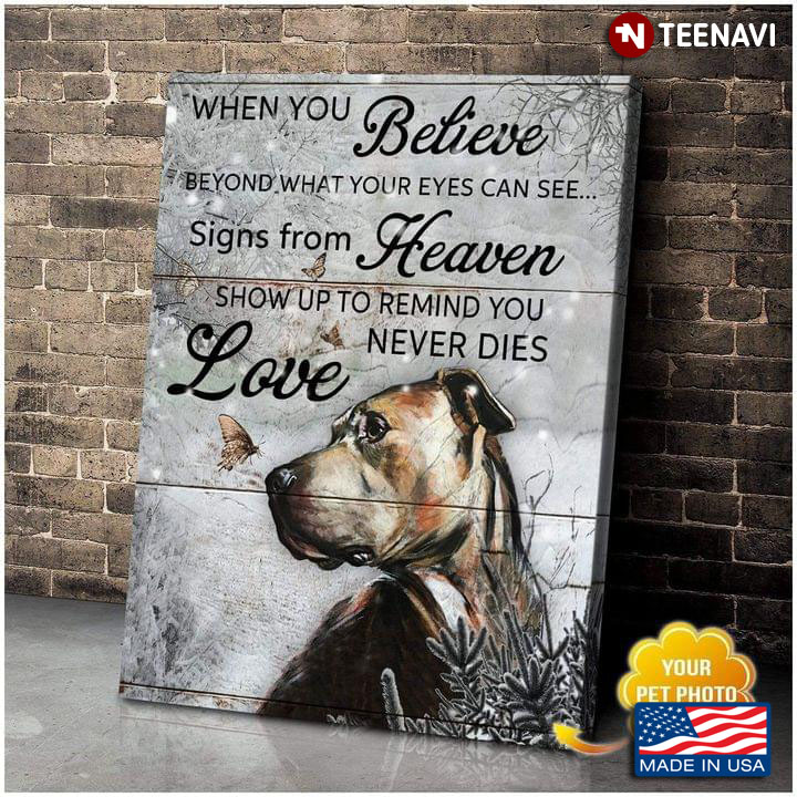 American Pit Bull Terrier & Butterflies In Snow When You Believe Beyond What Your Eyes Can See